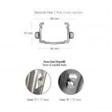 Palo Interfilare 44x31 sezione